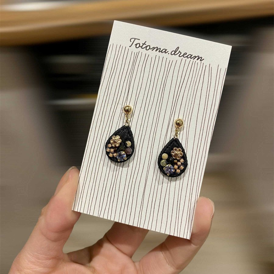 Gifts Totoma.Dream | Pendant Crystal Embroidery Earrings {Waterdrop}