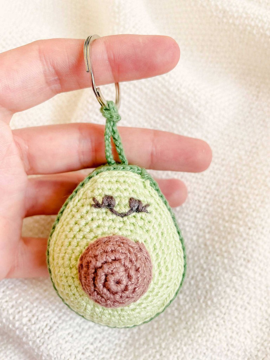 Gifts Miniwhale Studio | Hand-Made Crochet Avocado Keychain / Ukca-Ce Certified