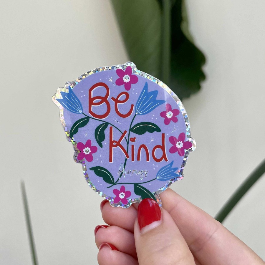 Gifts Hannah Penrose Illustrations | Be Kind Always Glitter Sticker