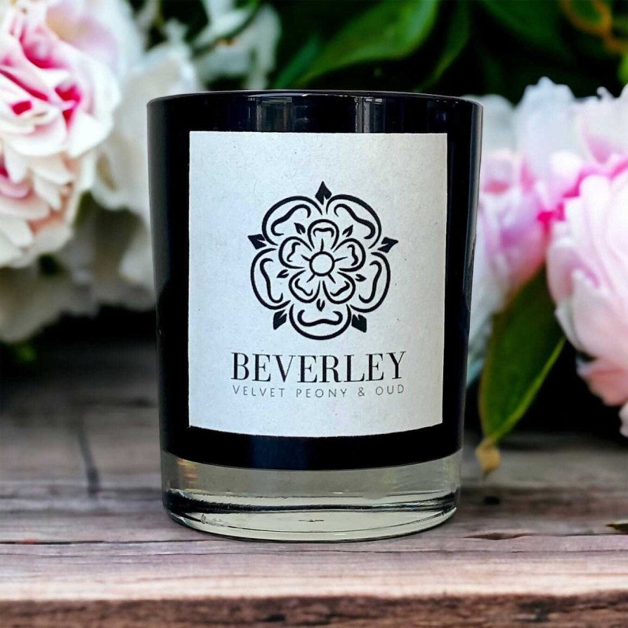 Gifts Edge of the Wolds | Beverley Velvet Peony And Oud Votive Candle 75G