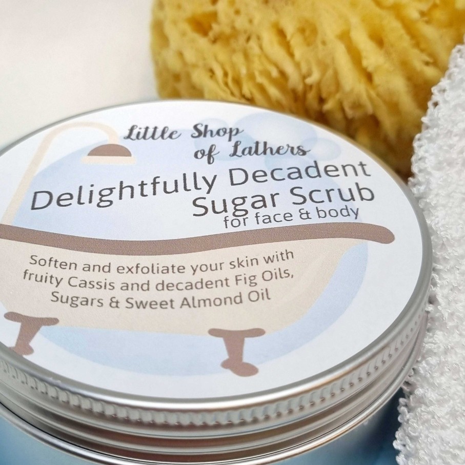 Bath & Body Little Shop of Lathers | Delightfully Decadent (Fig And Cassis) Exfoliating Body Sugar Scrub