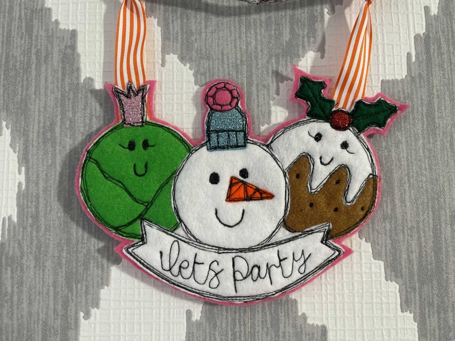 Gifts Coco Clementine | Lets Party' Appliqu And Embroidered Wall Art