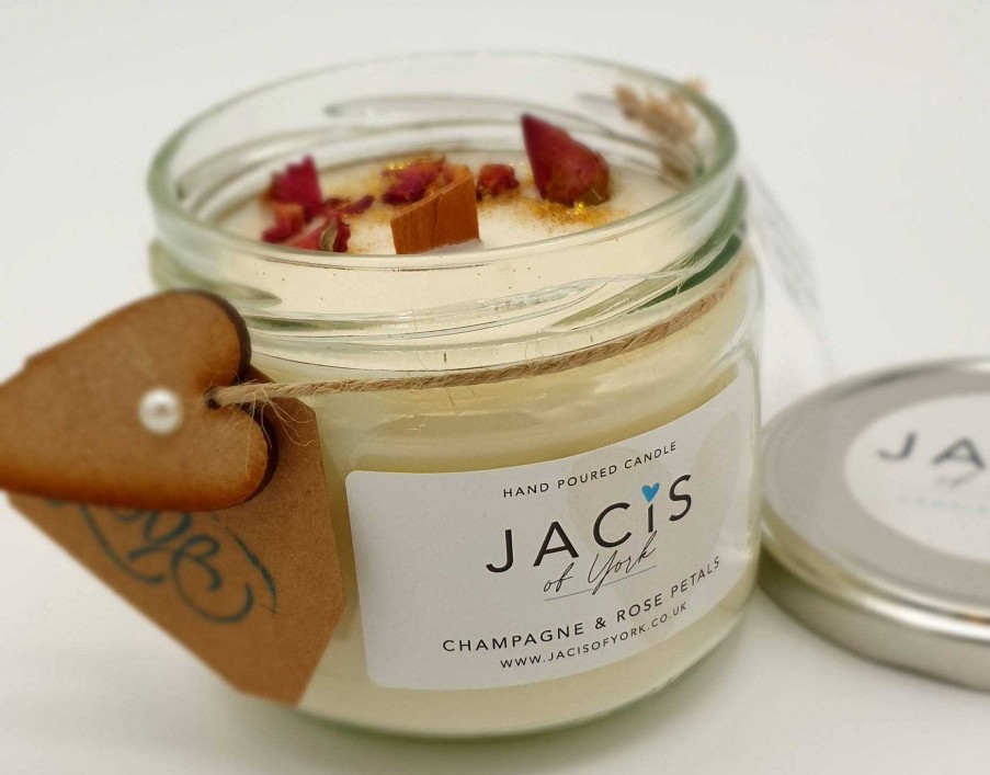 Gifts Jacis of York | Jacis Of York: Champagne & Rose Petals Scented Candle