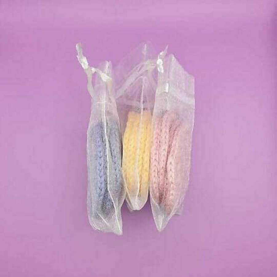 Bath & Body Sophie April Crochet | 100% Cotton Face Scrubbies Pack Of 4 Eco Friendly In Organza Bag Zero Waste Reusable Cleansing Pads