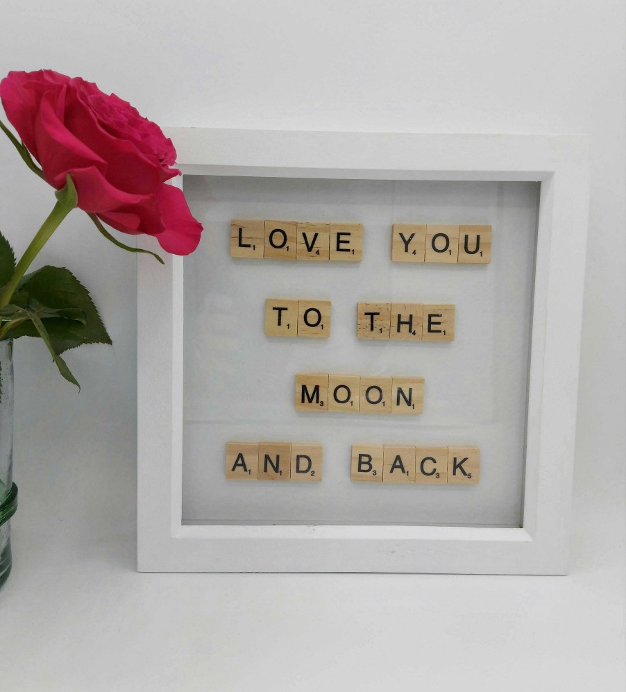 Gifts My Word Art Creations | Love You To The Moon Large Scrabble Artwork