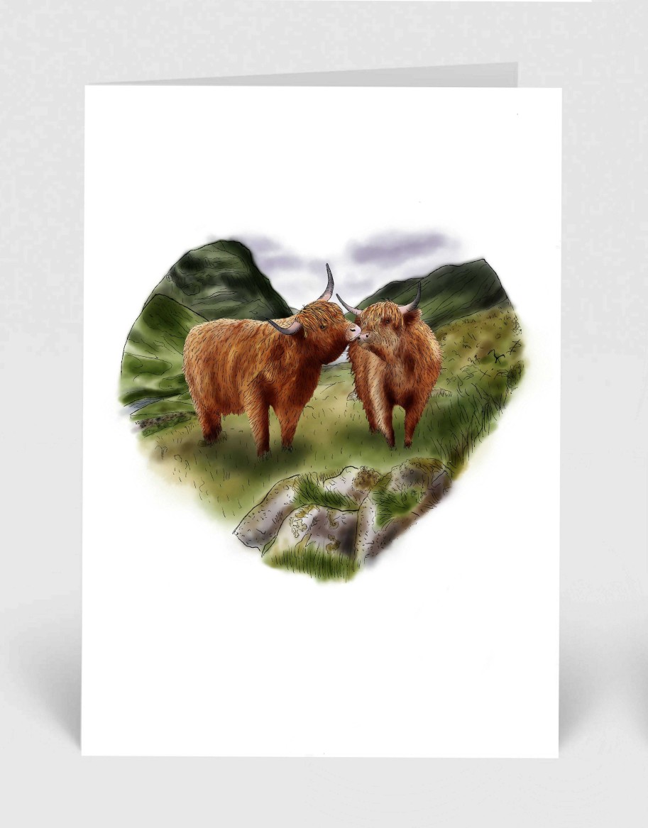 Gifts Wildly in Love Designs | Highland Cattle Card