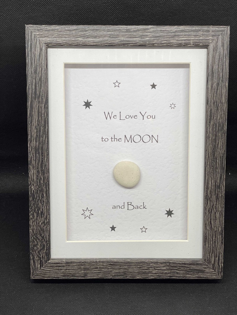 Gifts Pebble Art Design | We Love You To The Moon - Small