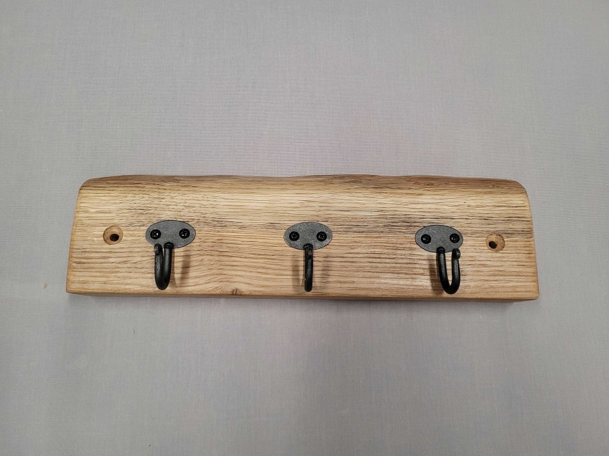 Gifts Westfield Oak Design | Rustic Solid Oak Coat Rack 3 Hook Waney - 1019