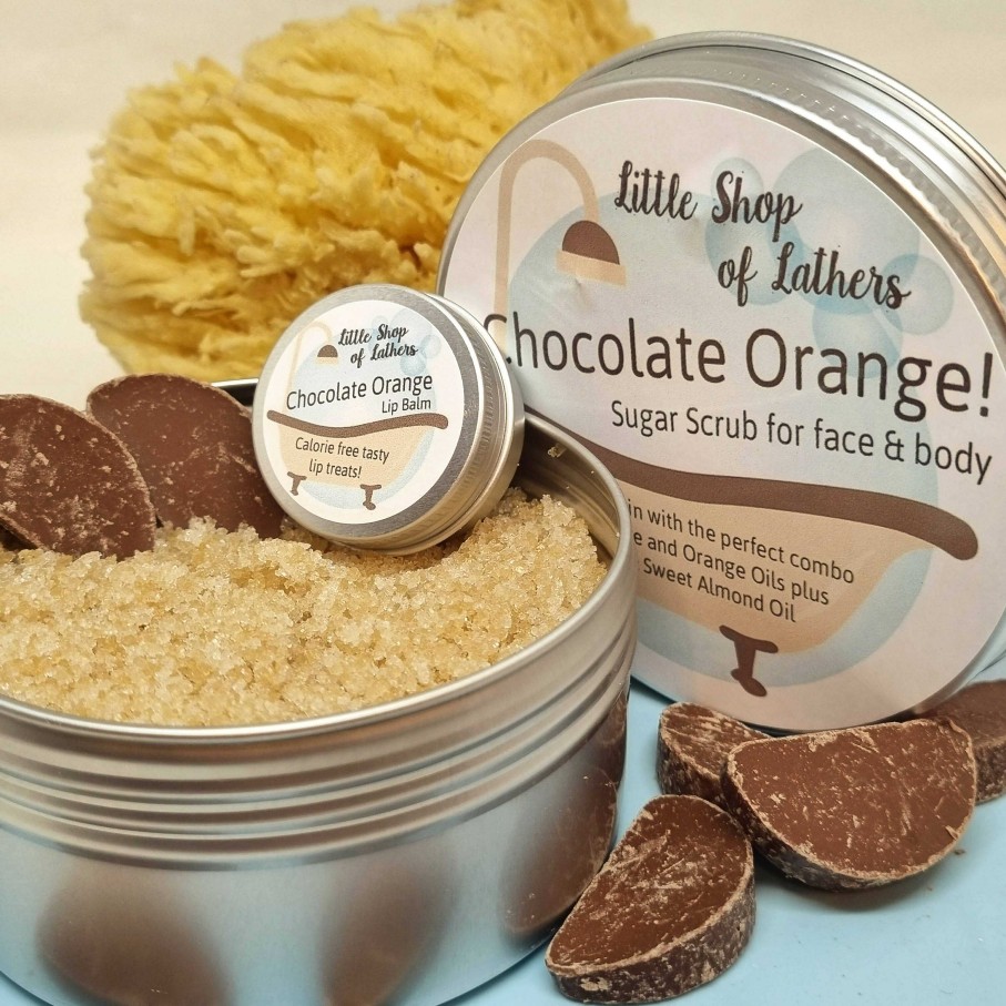 Bath & Body Little Shop of Lathers | Chocolate Orange Sugar Scrub - Exfoliating Body Sugar