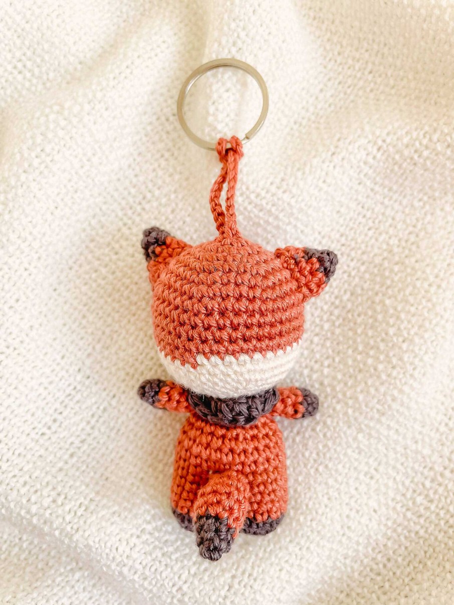 Gifts Miniwhale Studio | Hand-Made Crochet Fox Keychain / Ukca-Ce Certified