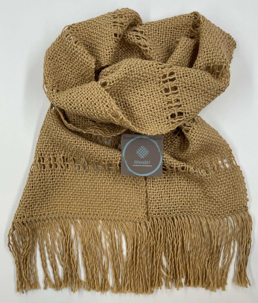 Accessories Weavable1 | Handwoven Caramel Leno Scarf