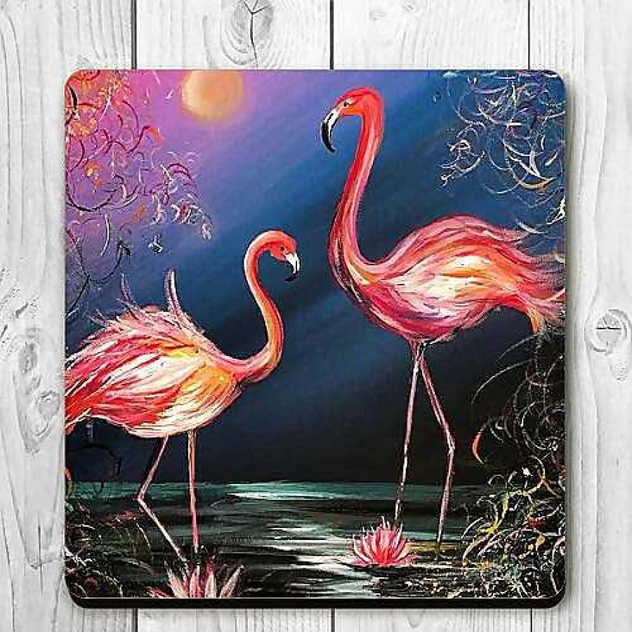 Gifts Emma Bateman Art | Flamingo Fiesta Coaster