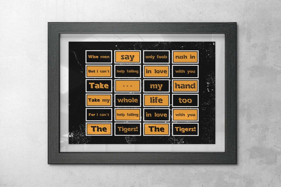 Gifts Originallyt Designs | Hull City - Wise Men Say Lyrics Art Print In Team Colours