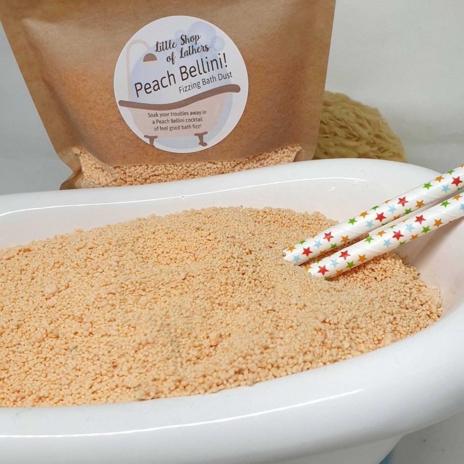 Bath & Body Little Shop of Lathers | Peach Bellini Fizzing Bath Dust