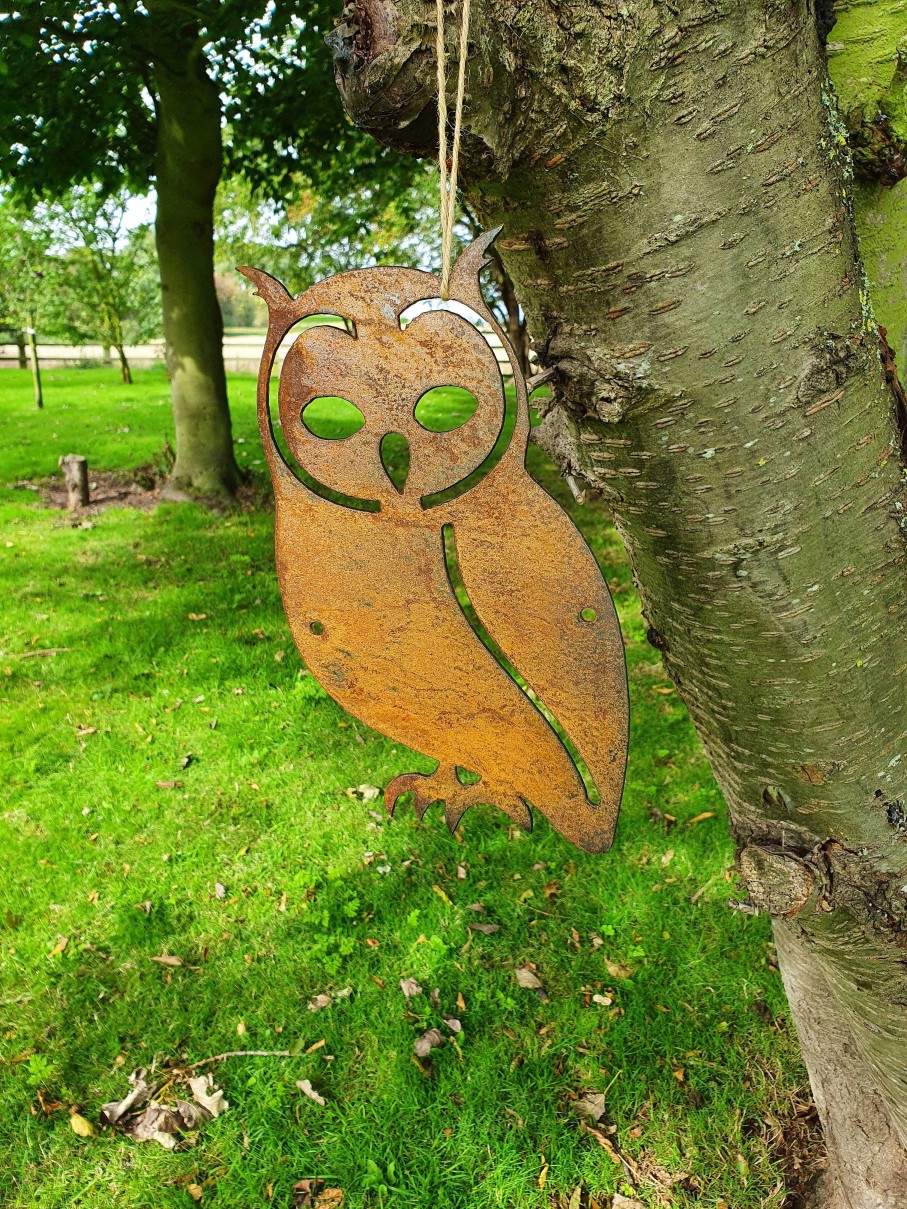 Gifts Westfield Oak Design | Metal Rust Owl 1061