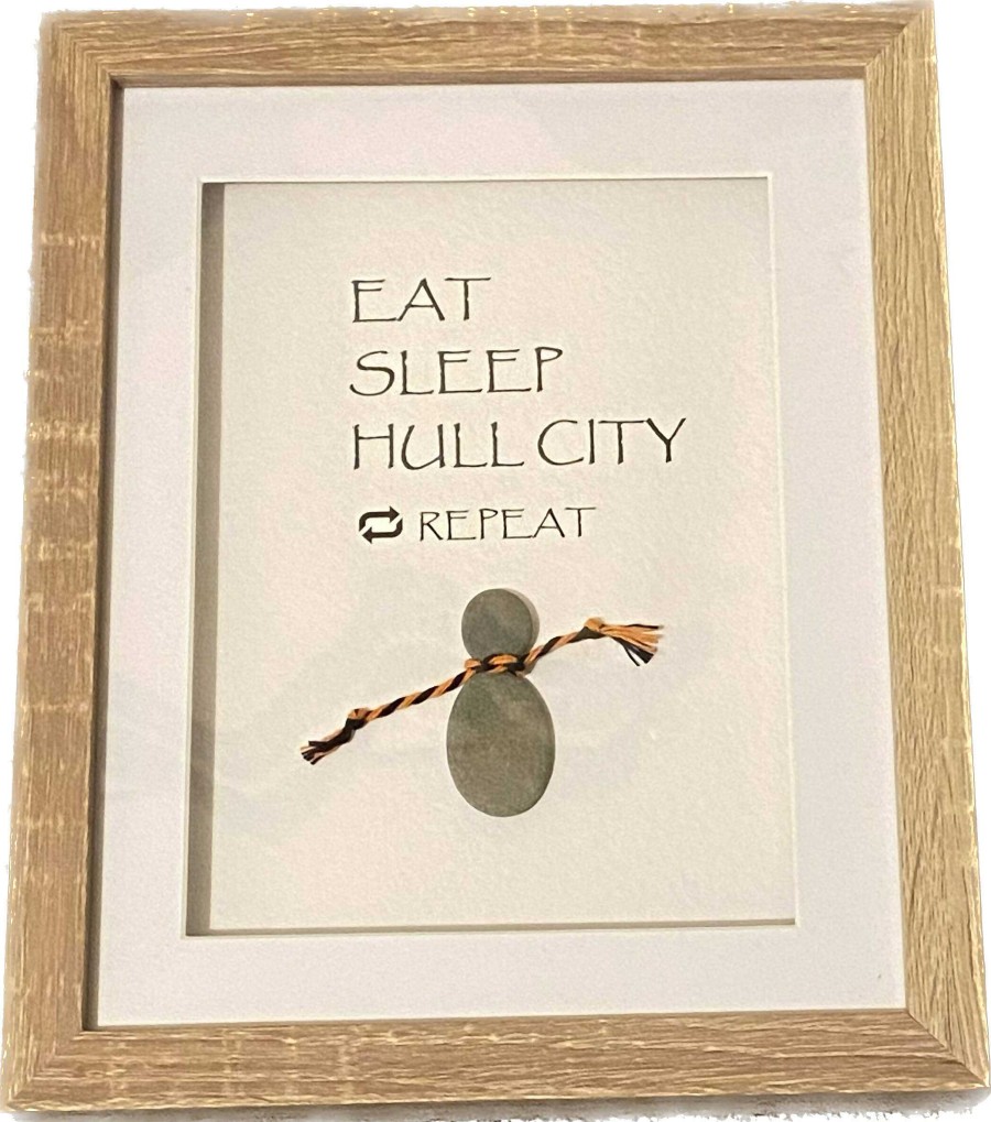 Gifts Pebble Art Design | Eat, Sleep, Hull City - Medium