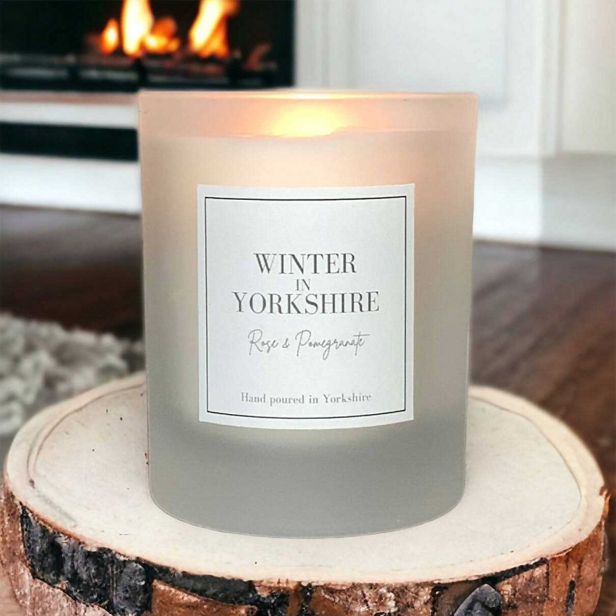 Gifts Edge of the Wolds | Edge Of The Wolds - Winter In Yorkshire - Rose An Pomegranate Scented Candle 160G