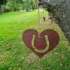 Gifts Westfield Oak Design | Metal Rusty Heart Horse Shoe