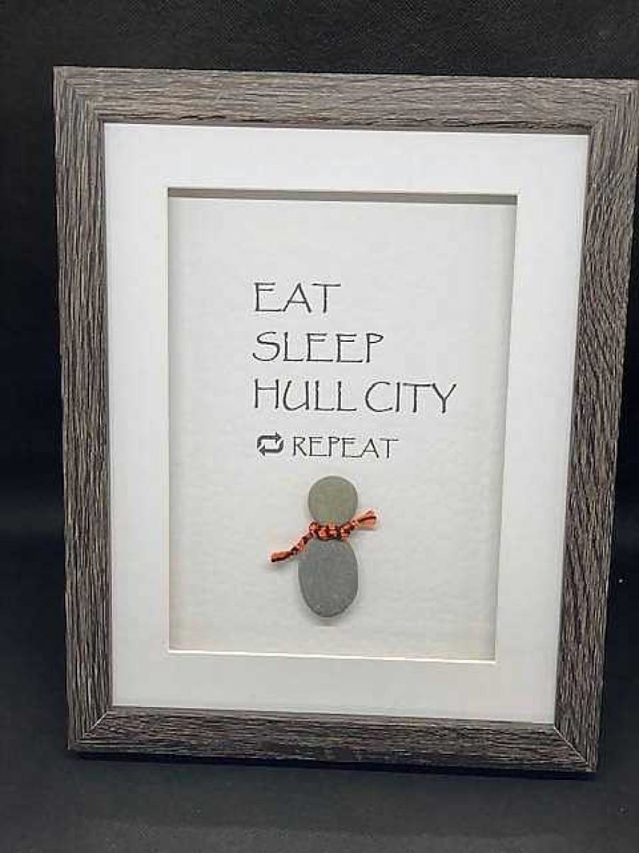 Gifts Pebble Art Design | Eat, Sleep, Hull City - Medium