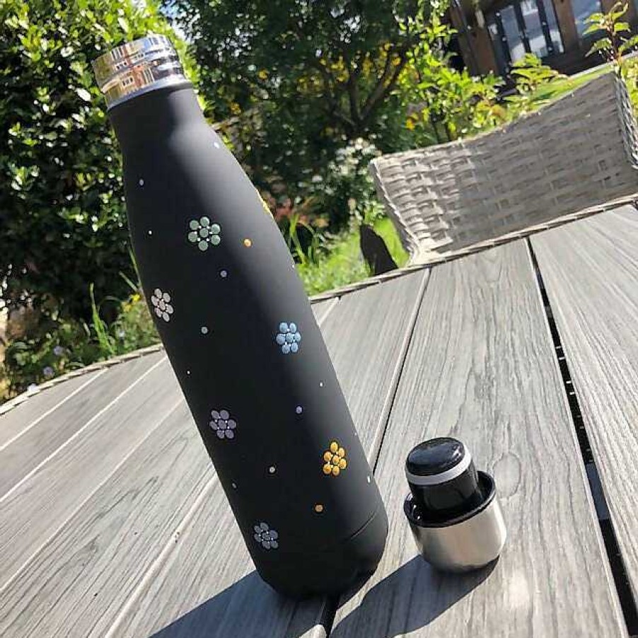 Gifts The Artful Dotter | Hand Painted Dot Mandala Thermal Water Bottle: Rainbow