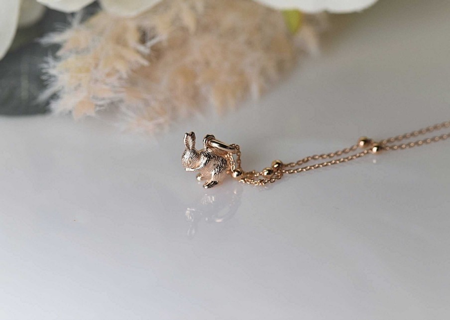 Gifts Amulet of Ashes | Rose Gold Bunny Necklace