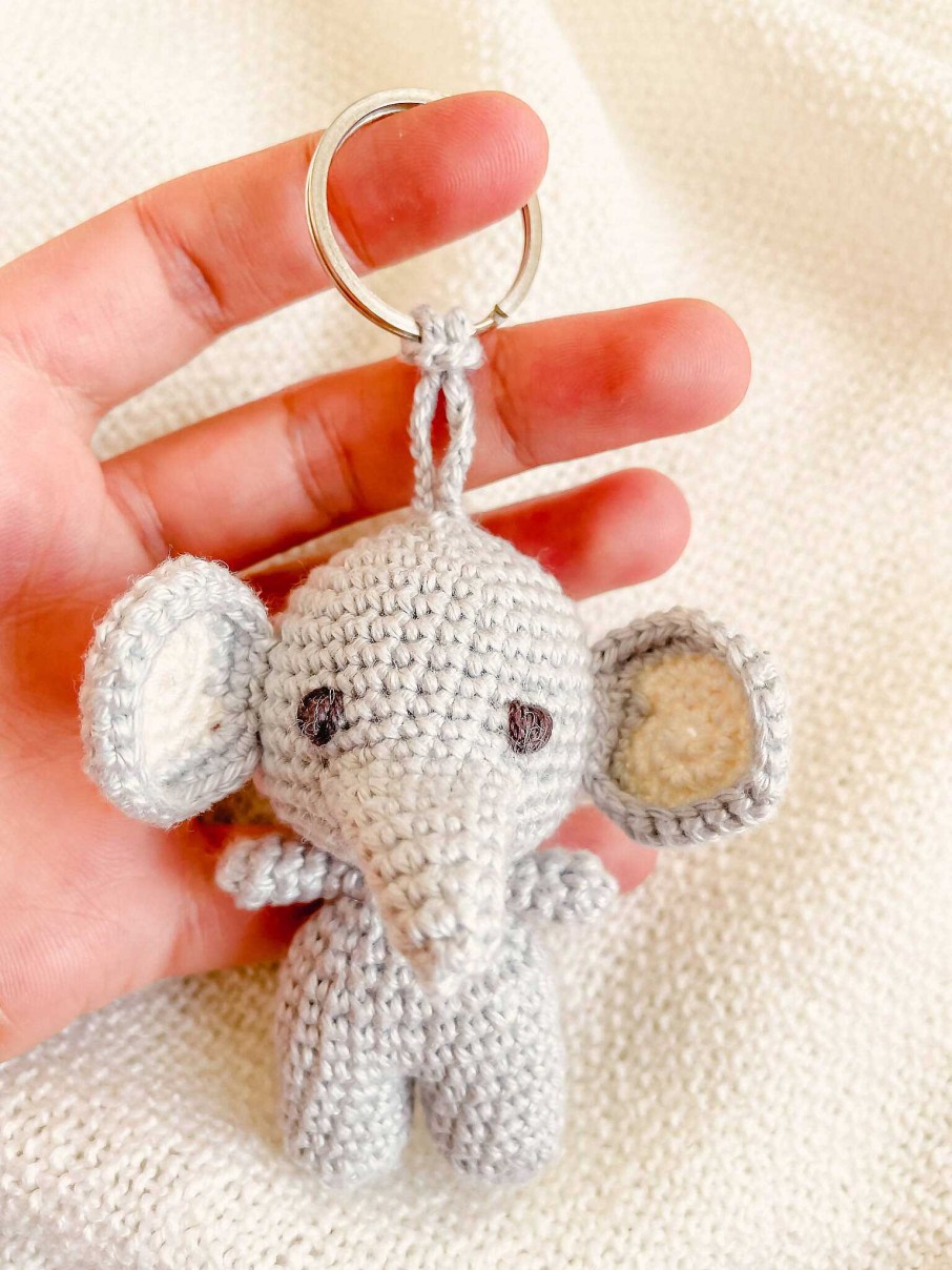 Gifts Miniwhale Studio | Hand-Made Crochet Elephant Keychain / Ukca-Ce Certified