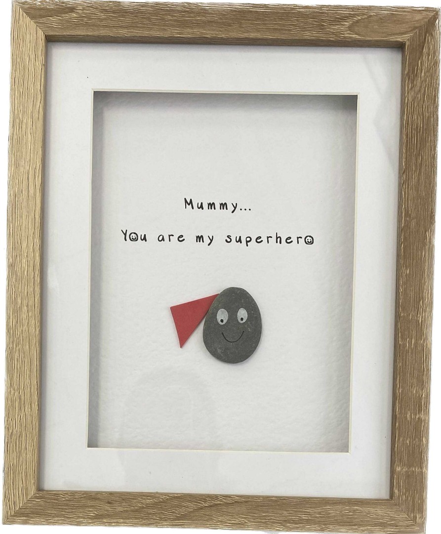 Gifts Pebble Art Design | Mummy /Mum You Are My / Our Superhero - Medium