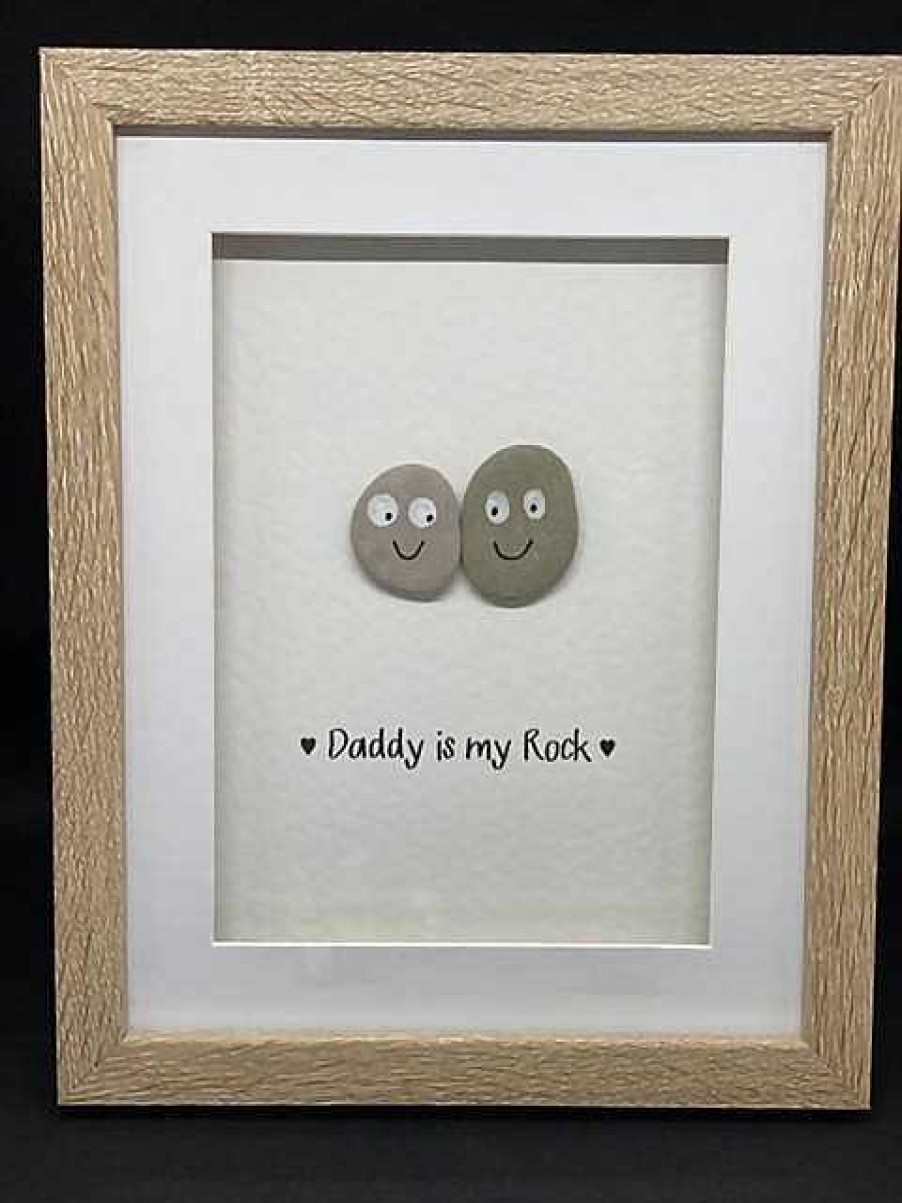 Gifts Pebble Art Design | Daddy / Dad Is My/Our Rock - Medium