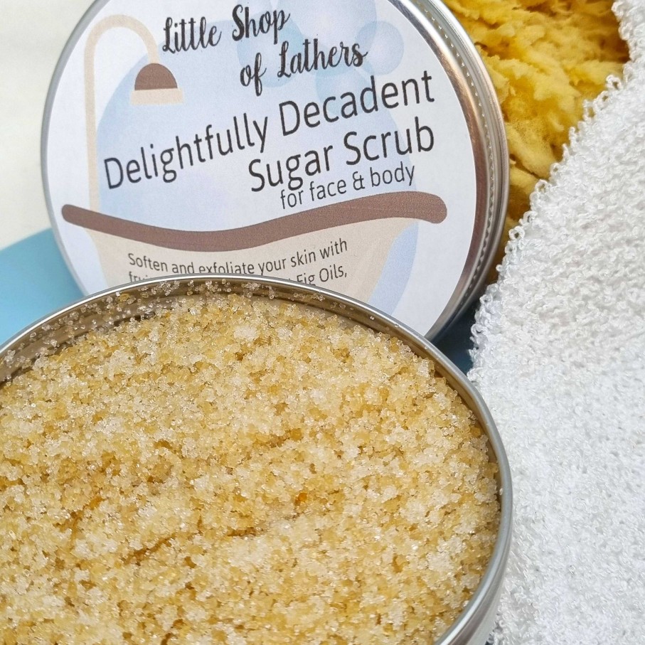 Bath & Body Little Shop of Lathers | Delightfully Decadent (Fig And Cassis) Exfoliating Body Sugar Scrub