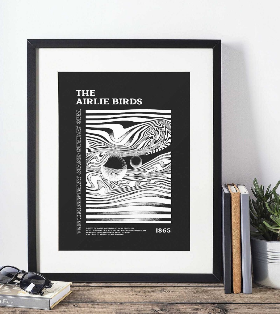 Gifts Originallyt Designs | Hull Fc - Inspired Psychedelic Art Print In Black