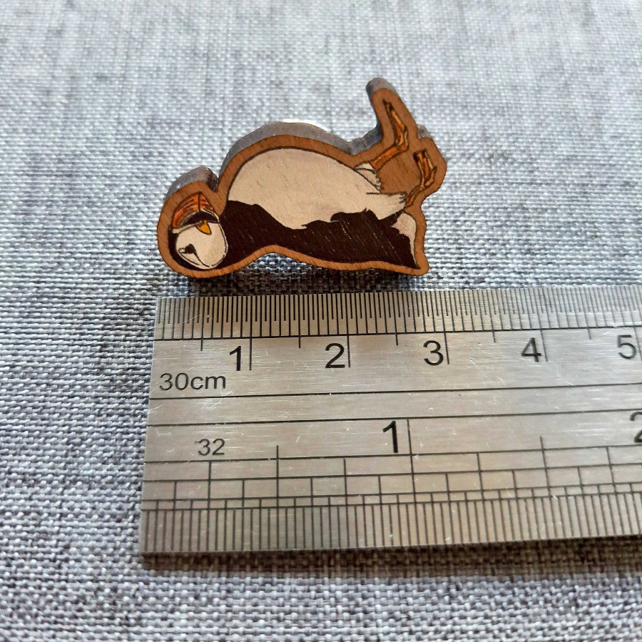 Accessories Lucy Webster Fine Art | Puffin Wooden Pin Badge