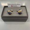 Gifts Pattern Passion | Silk Cufflinks Silver Plated Handpainted Design