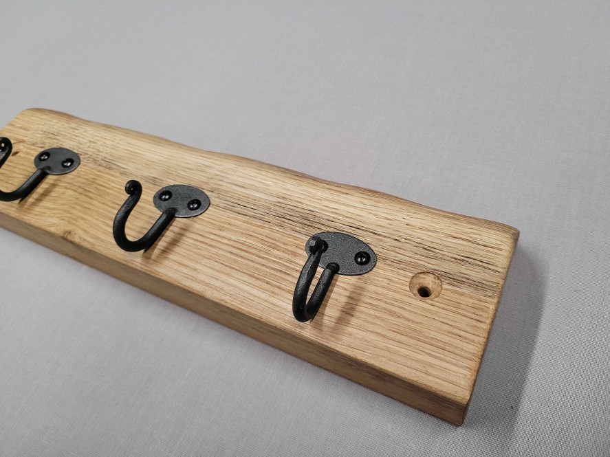 Gifts Westfield Oak Design | Rustic Solid Oak Coat Rack 3 Hook Waney - 1019