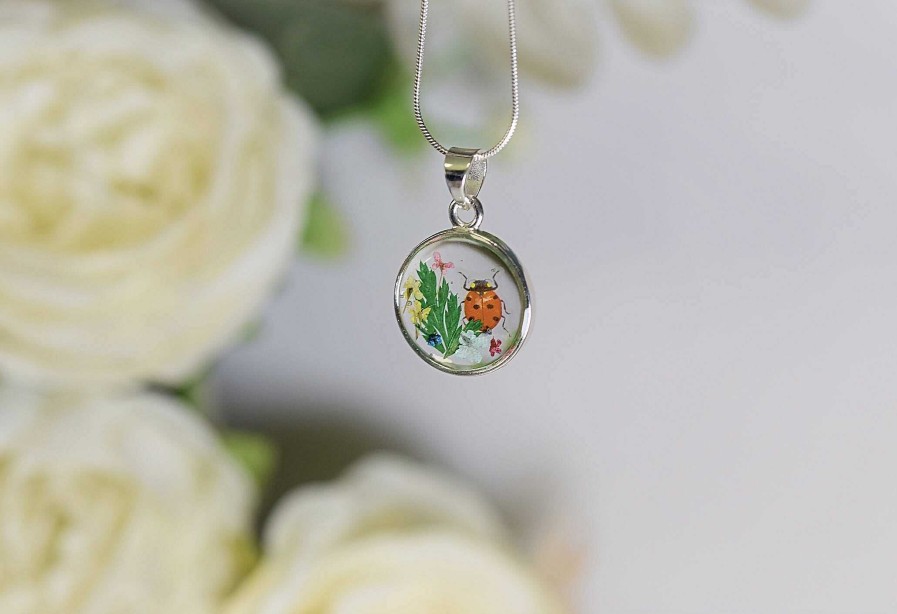 Gifts Amulet of Ashes | Floral Ladybird Necklace