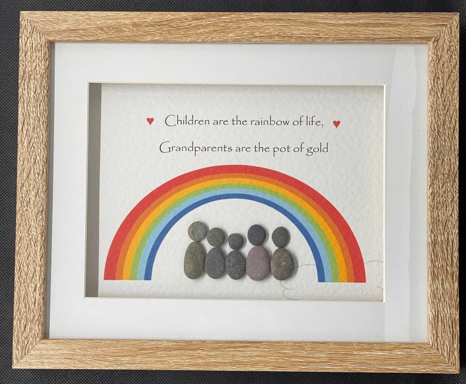 Gifts Pebble Art Design | Rainbow Of Life Grandparents - Medium