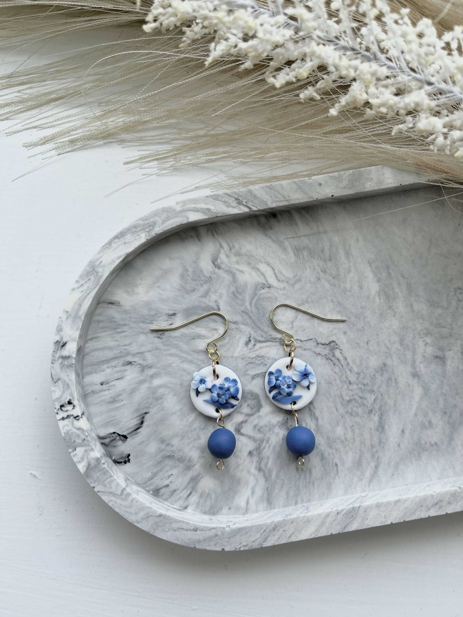 Gifts July Studio | Blue China No. 5 - Handmade Polymer Clay Earrings