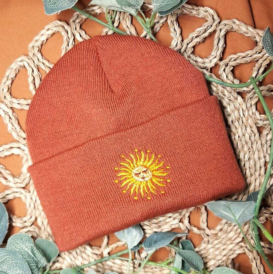 Accessories Francesca Lyle | Embroidered Sun Beanies