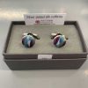 Accessories Pattern Passion | Silk Cufflinks Silver Plated Handpainted Design