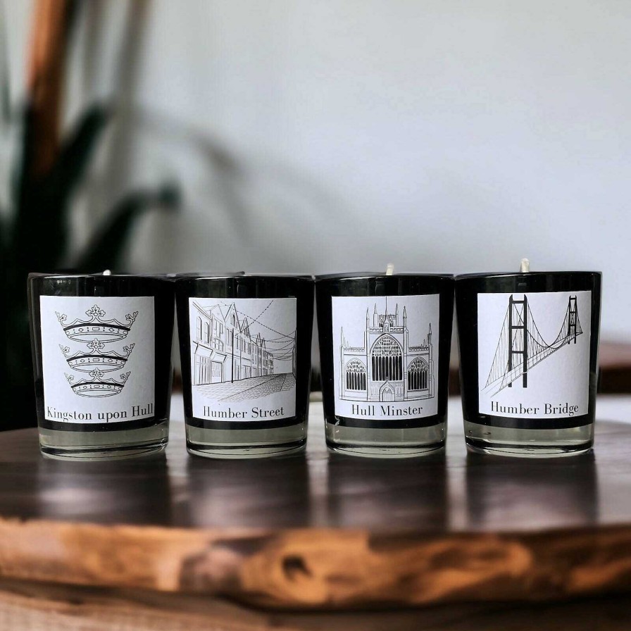 Gifts Edge of the Wolds | Edge Of The Wolds Hull X 4 Votive Scented Candle Collection 4X75G