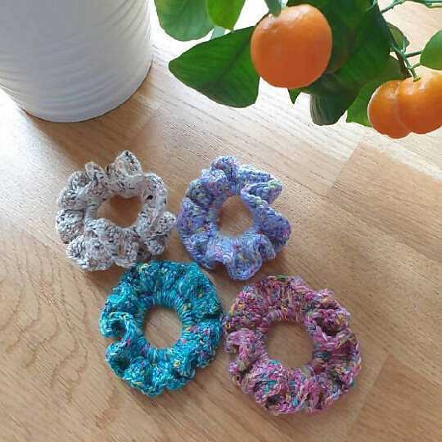 Accessories Sophie April Crochet | Crochet Scrunchie Hair Tie Handmade 80'S Style Confetti Yarn