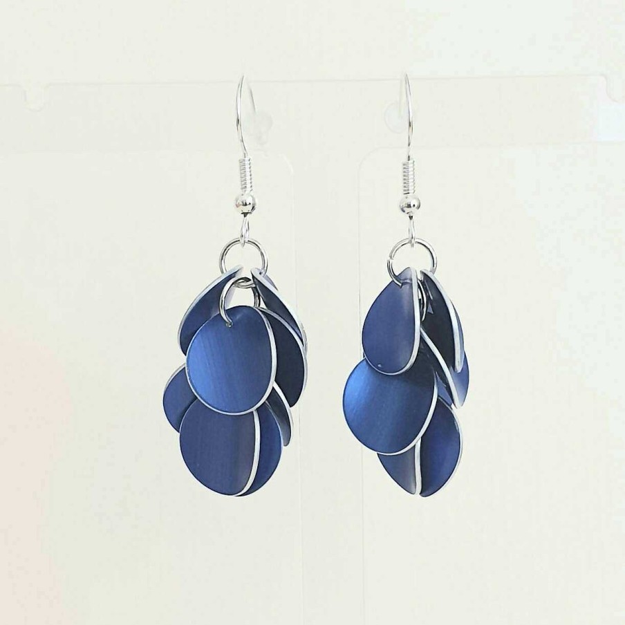 Gifts Phoenix Anodised Aluminium Jewellery | Blue Multi Disc Earrings