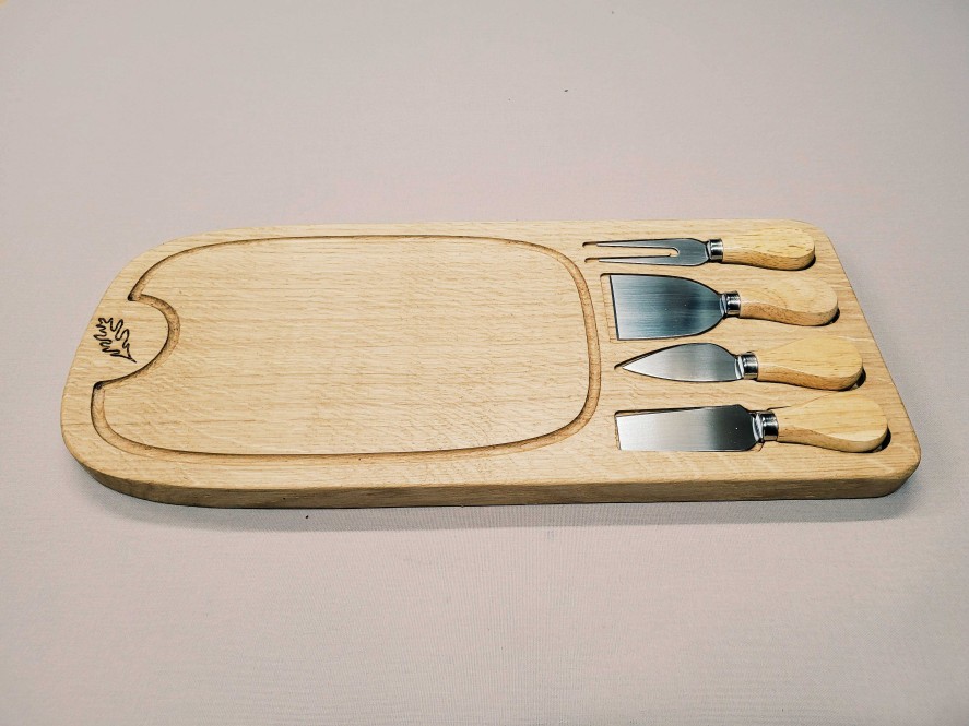 Gifts Westfield Oak Design | Cheese Board With 4 Knives - 1032