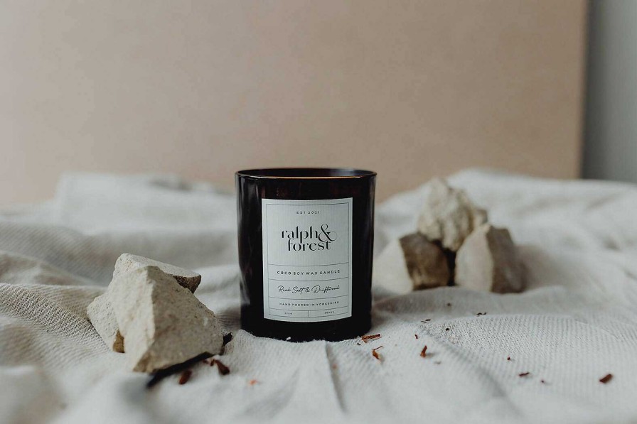 Gifts Ralph & Forest | Rock Salt & Driftwood Coco Soy Wax Candle - 220G 50 Hour Burn Time