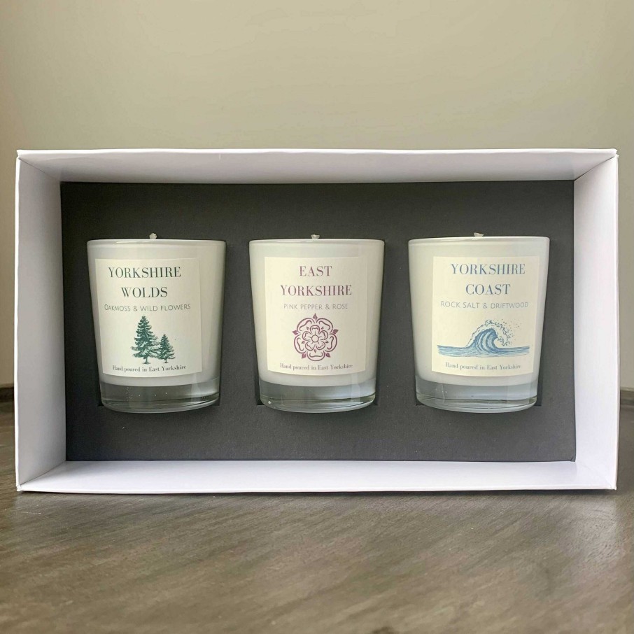 Gifts Edge of the Wolds | Edge Of The Wolds East Yorkshire Scented Candle Collection 3X75G