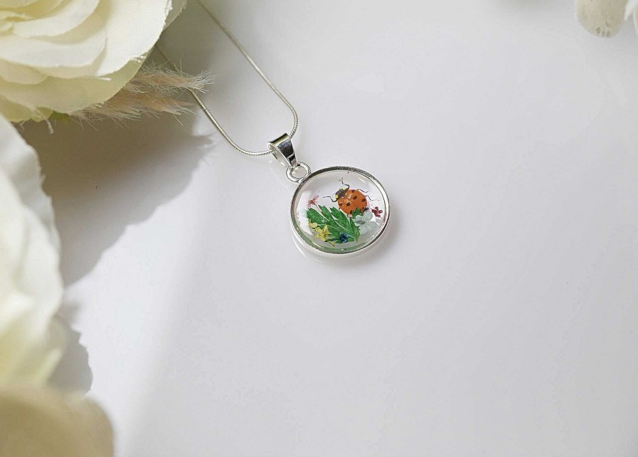 Gifts Amulet of Ashes | Floral Ladybird Necklace