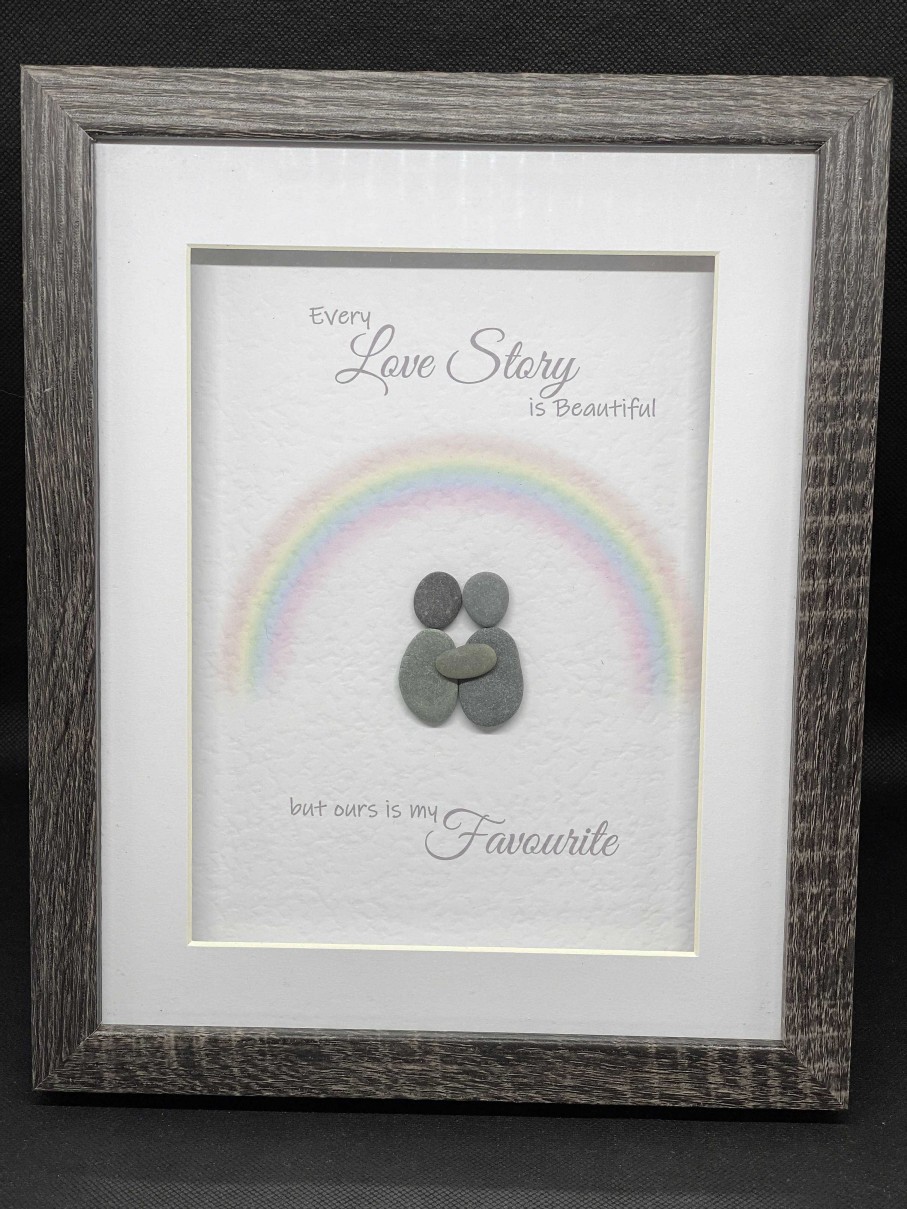 Gifts Pebble Art Design | Every Love Story Rainbow - Medium