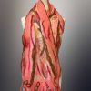 Accessories RP Felt Creations | Nuno Felt Scarf Pink, Brown And Dark Pink Long Nuno Felt Scarf