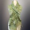 Accessories RP Felt Creations | Nuno Felt Scarf Olive Ruffle Scarf