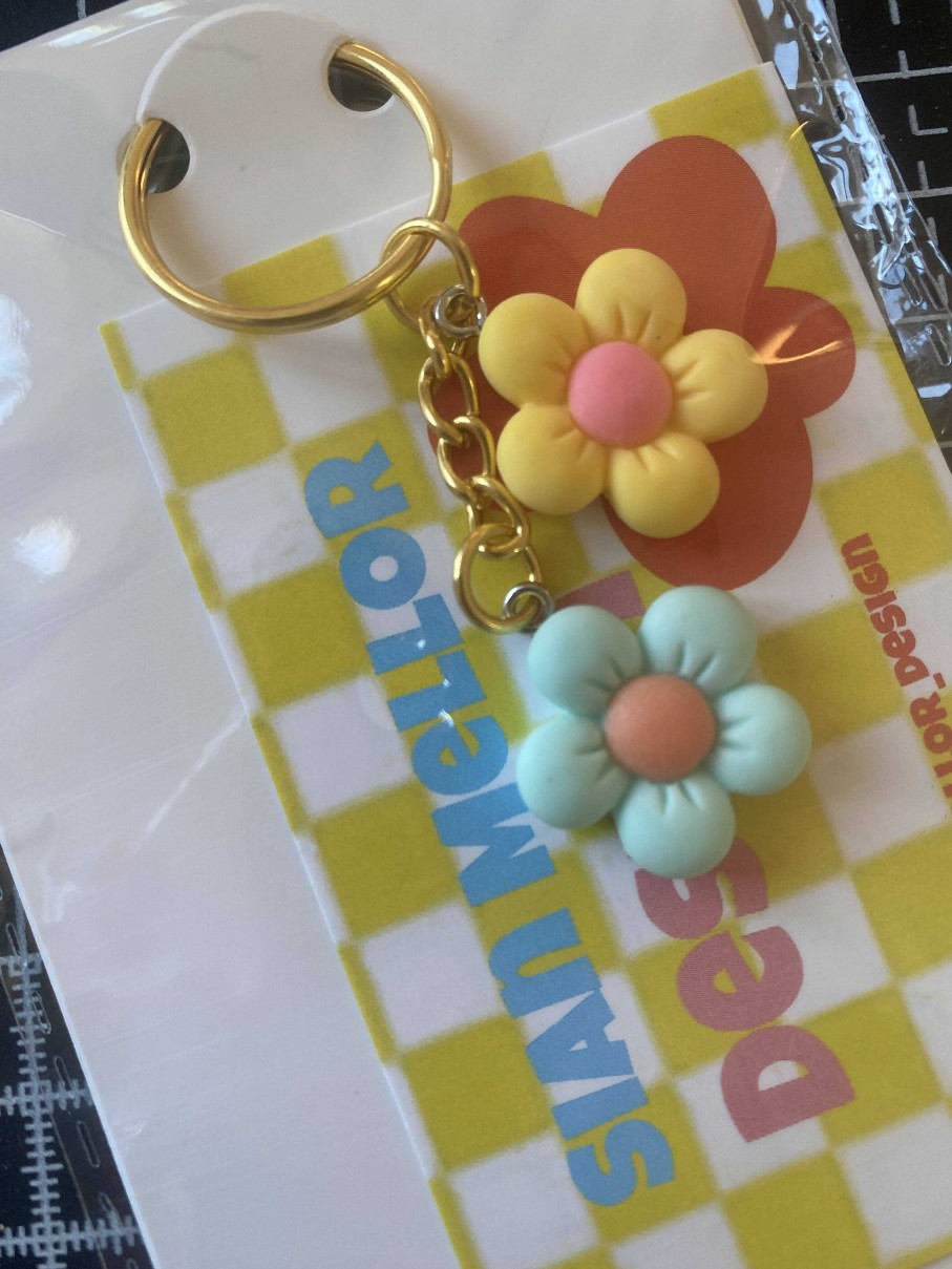 Accessories The Mellors Create | Flower Keyring Yellow And Green