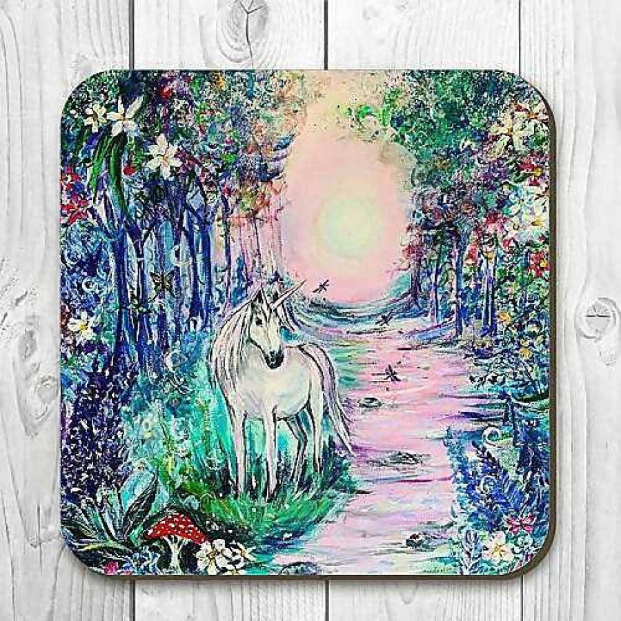 Gifts Emma Bateman Art | Unicorn Utopia Coaster